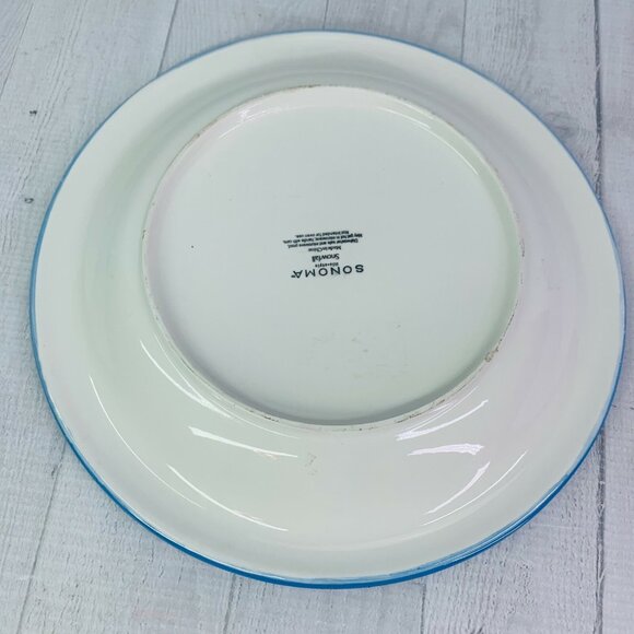 Sonoma SNOWFALL Blue Embossed White Snowflakes Christmas Dinner Plates Set of 2 - Picture 6 of 8